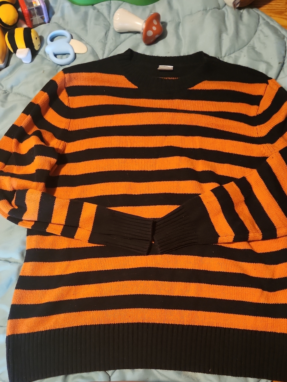 Spirit Black Sweater with Orange Accent